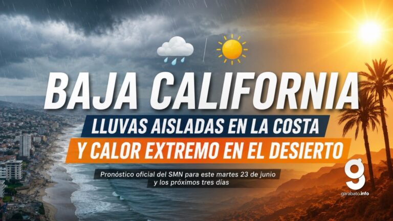 SMN prevé lluvias aisladas en Baja California; seguirá el calor extremo en Mexicali