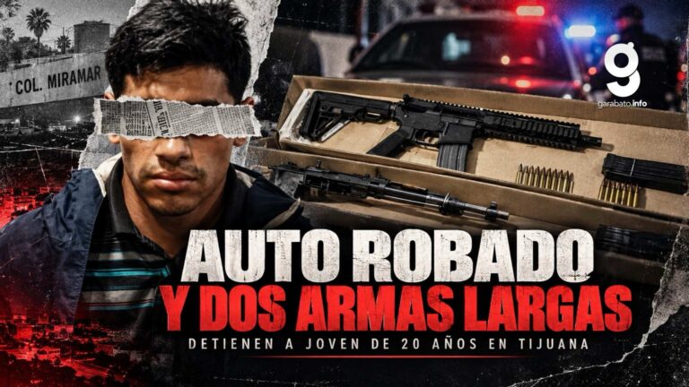 Cae joven de 20 años con vehículo robado y dos armas largas en Tijuana