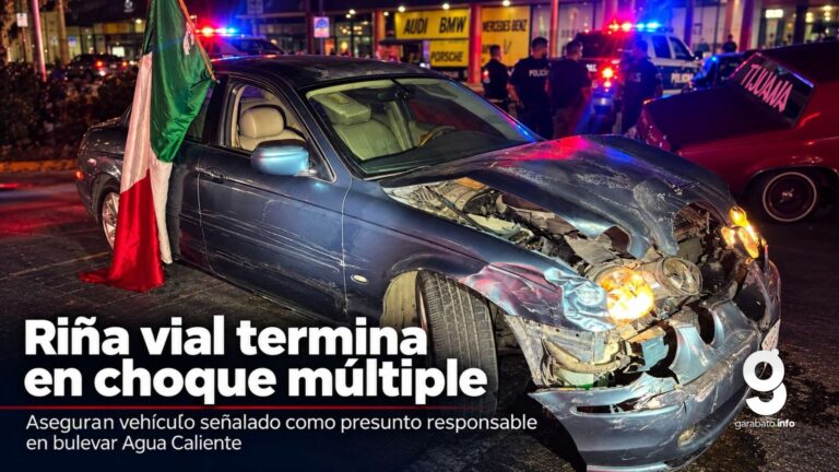 Riña entre conductores provoca choque múltiple en Agua Caliente