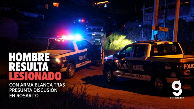 Hombre es herido con arma blanca tras discusión en Rosarito