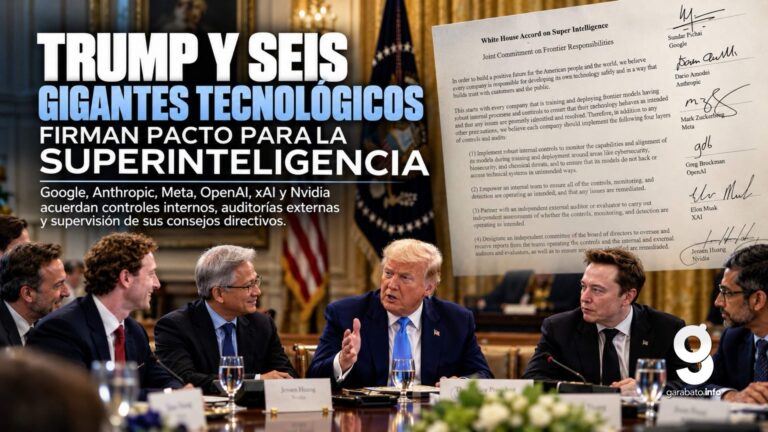 Trump y seis gigantes tecnológicos firman pacto para vigilar el desarrollo de la IA