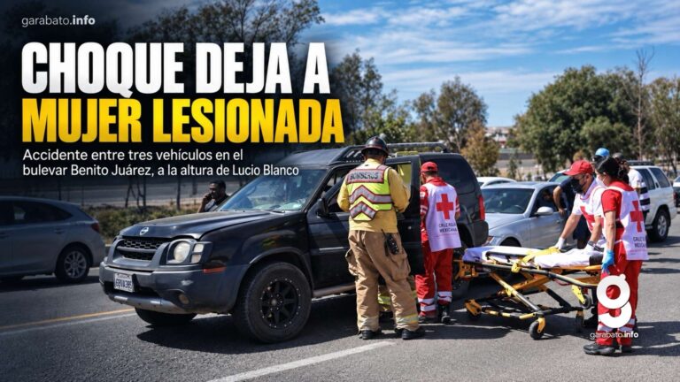 Choque entre tres vehículos deja a una mujer lesionada en Rosarito